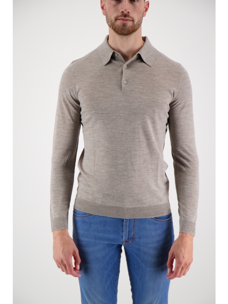 Valentoni Pisa Polo Long sleeve Stone