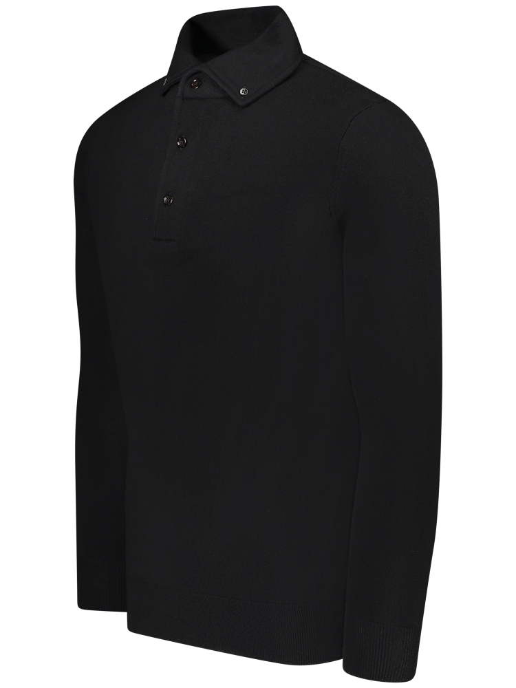 Valentoni Polo lm button down 836 black