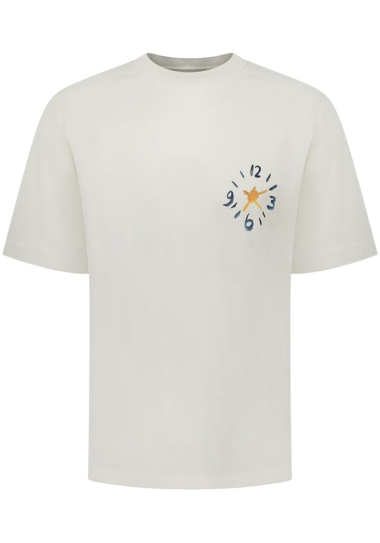 Brams fruit CLOCK ACRYLIC T-SHIRT 689 WHITE