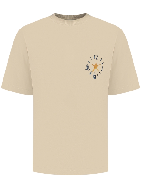 Brams fruit CLOCK ACRYLIC T-SHIRT 691 BEIGE