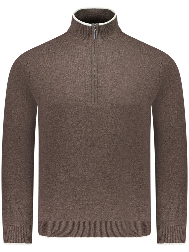 Valentoni TOM HALF ZIP TAKE COFFEE/PRISTINE