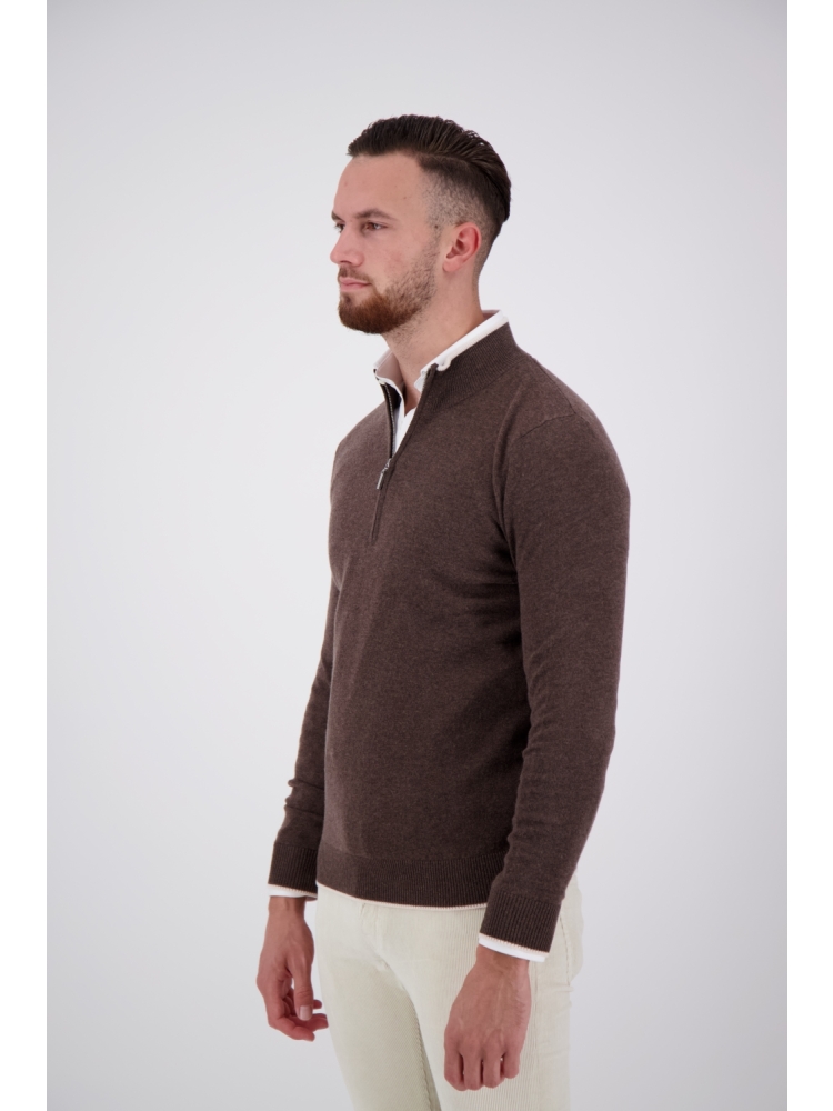 Valentoni TOM HALF ZIP TAKE COFFEE/PRISTINE