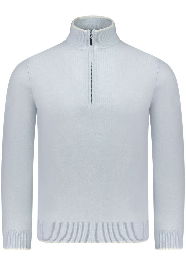 Valentoni TOM HALF ZIP ICE BLUE/CREAM