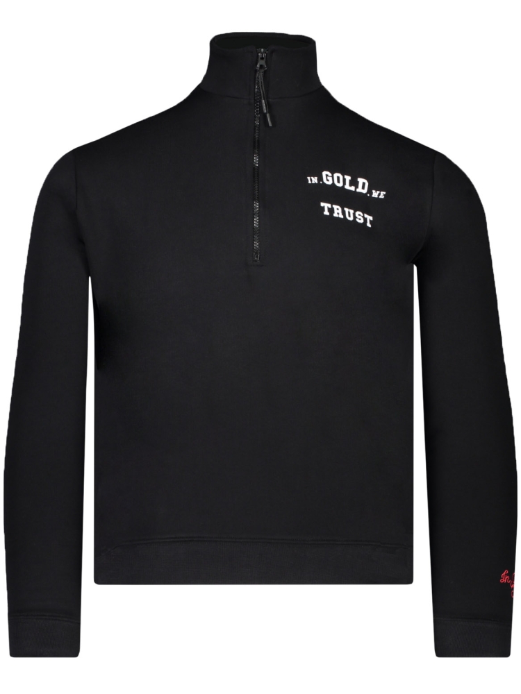 In Gold We Trust THE SLIM HALF ZIP JET BLACK